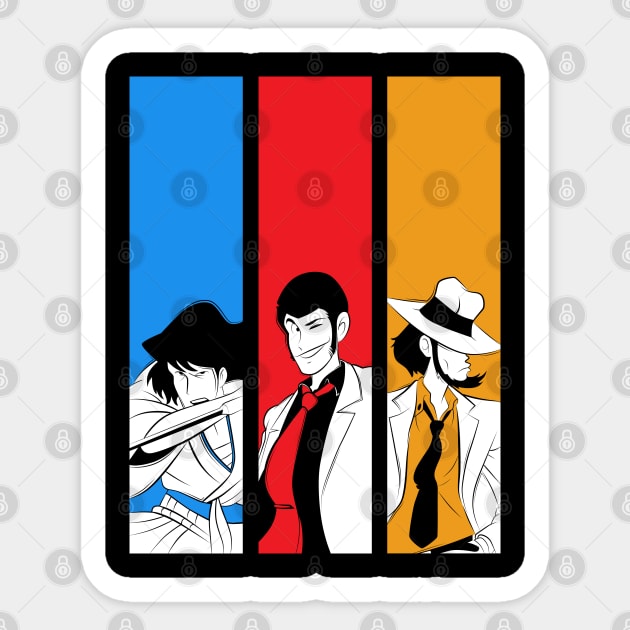 054b Lupin trio Sticker by Yexart